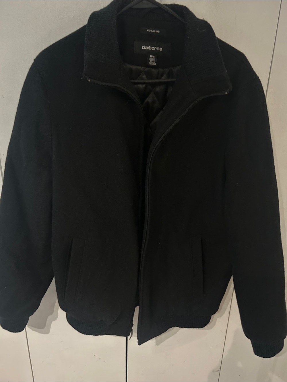 Claiborne Black Wool Blend Jacket